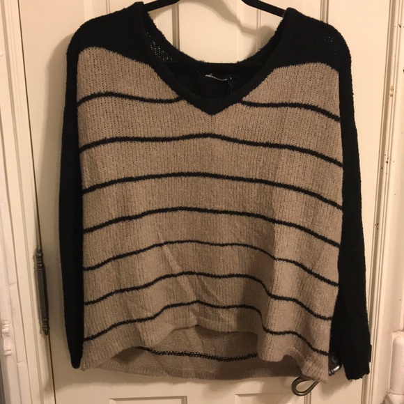 Black & Tan Striped Sweater - Picture 2 of 3